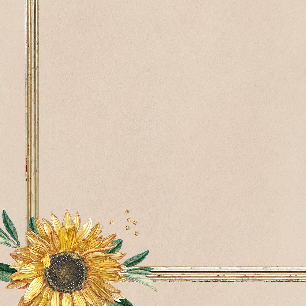 Cute sunflower on a beige background illustration