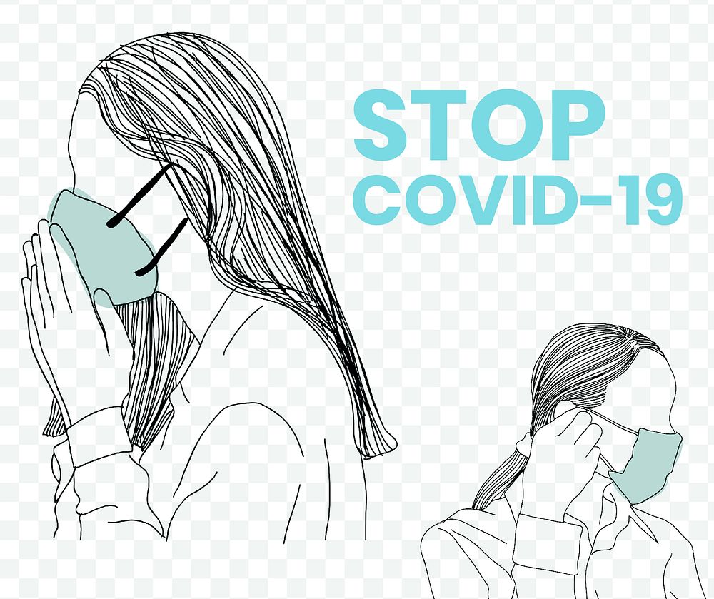 Stop COVID-19 social template vector