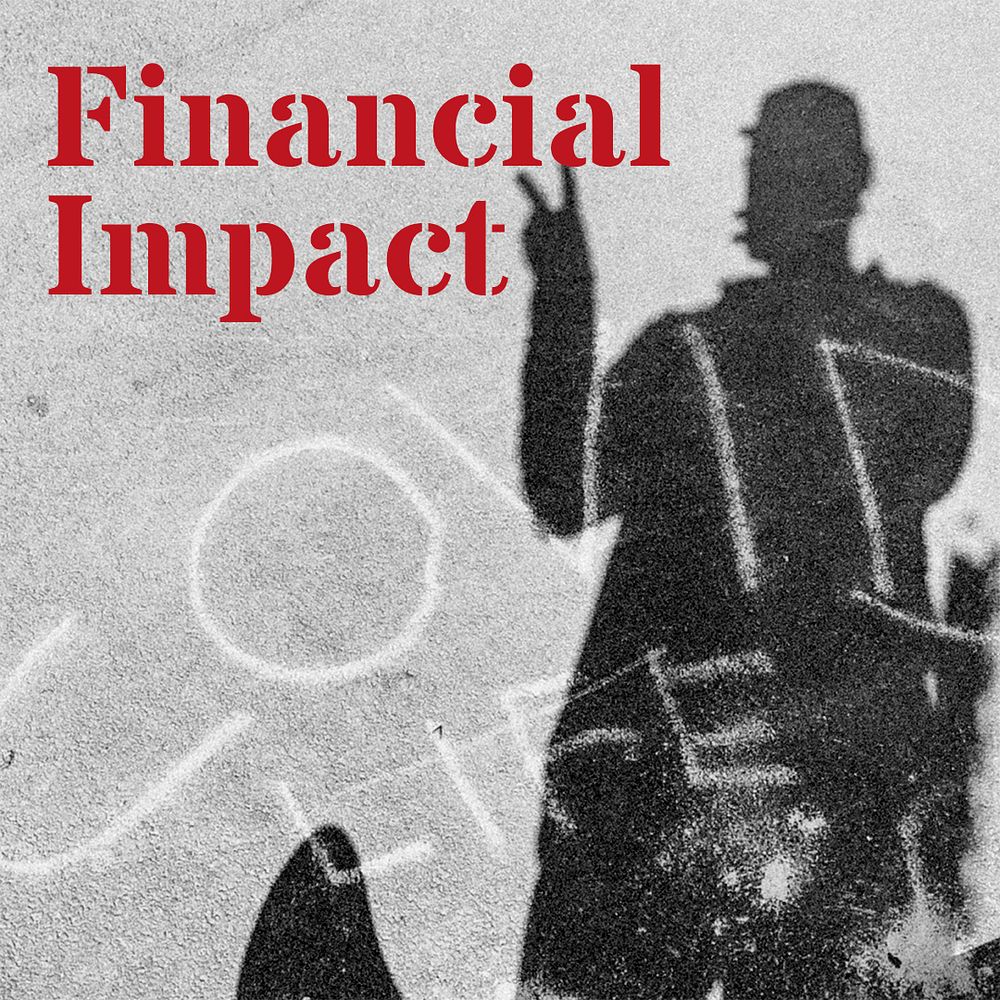 COVID-19 financial impact social banner template mockup