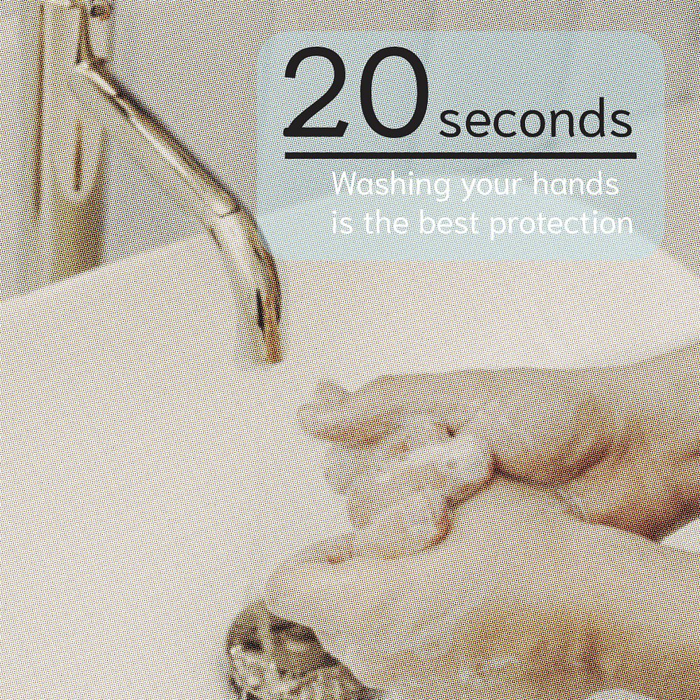 20 seconds washing your hands is the best protection social template mockup