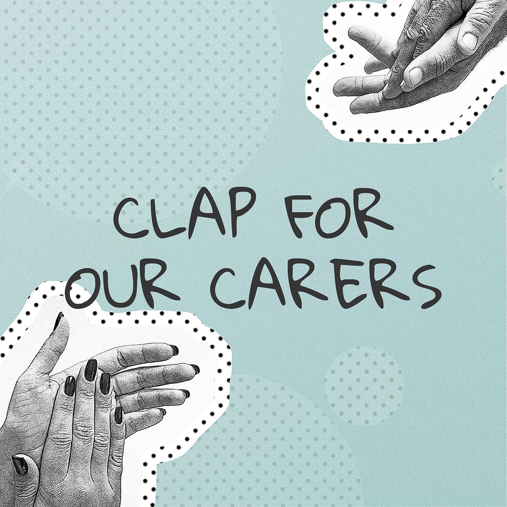 Clap for our carers social banner template mockup