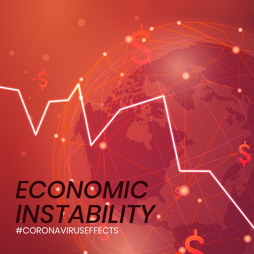Economic instability due to COVID-19 social banner mockup
