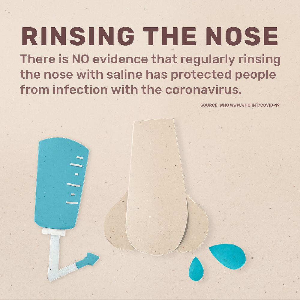 There is no evidence that regularly rinsing the nose  with saline has protected people from the coronavirus template source…