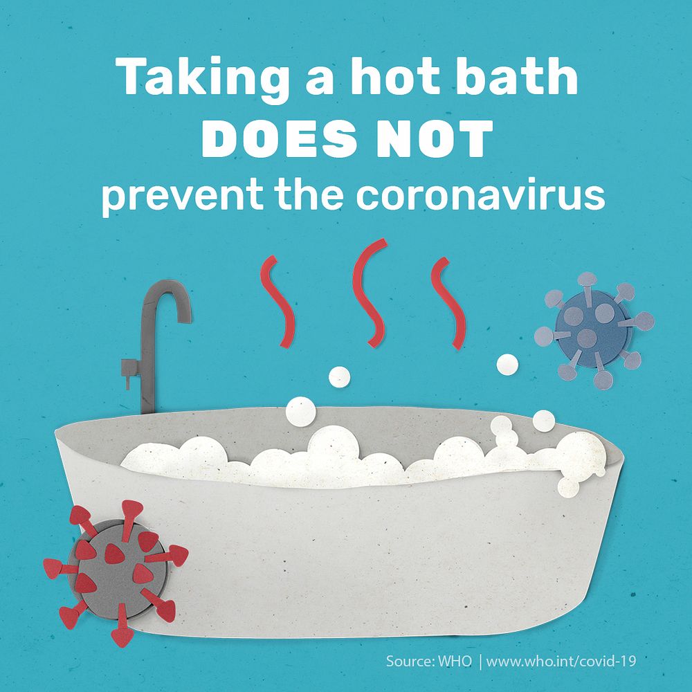 Taking a hot bath does not prevent the coronavirus template source WHO