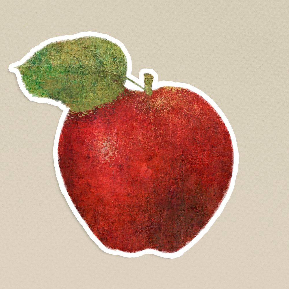 Red apple illustration sketch style sticker