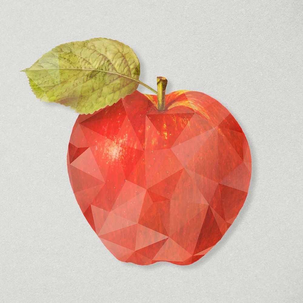 Red apple illustration crystal style