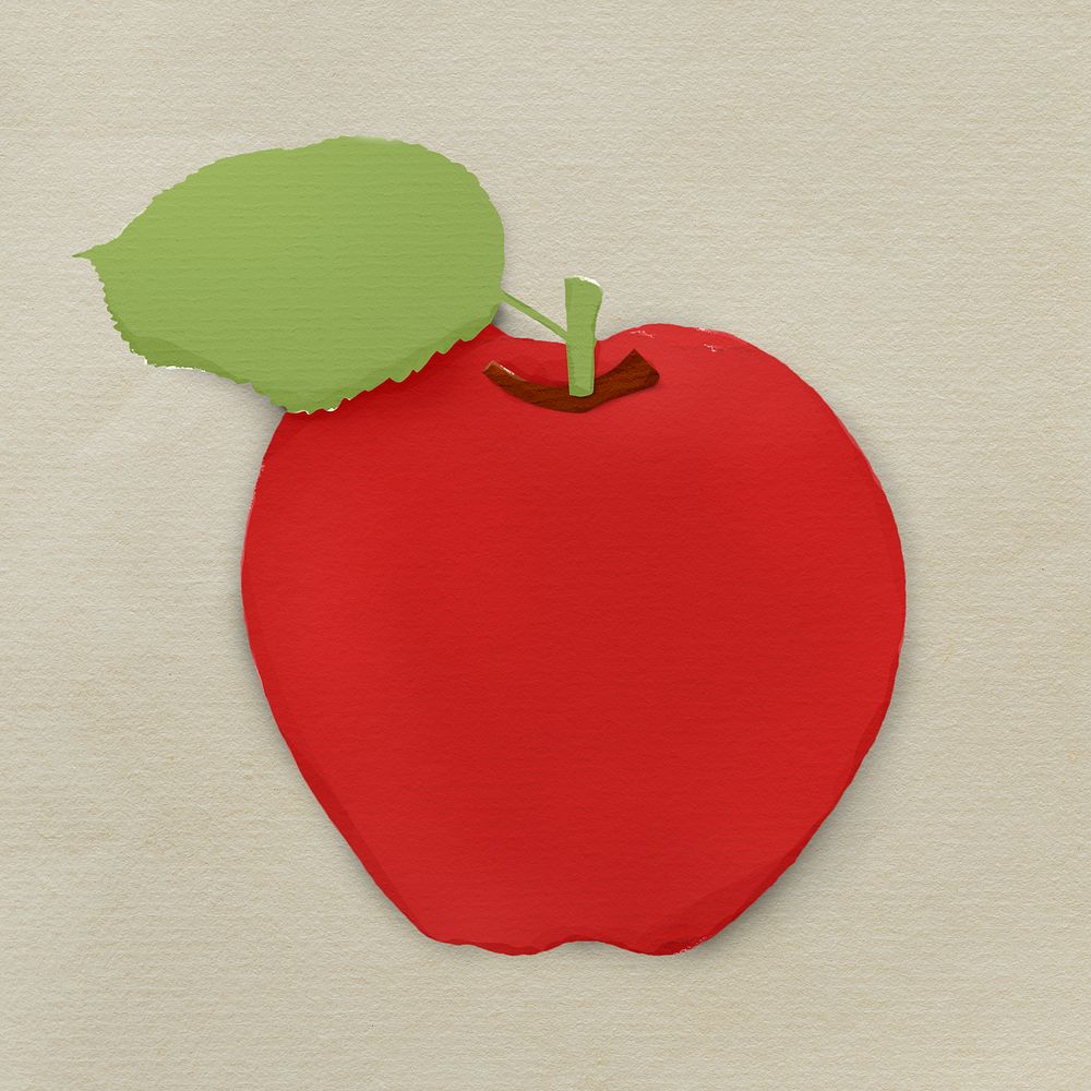 Red apple illustration paper craft style