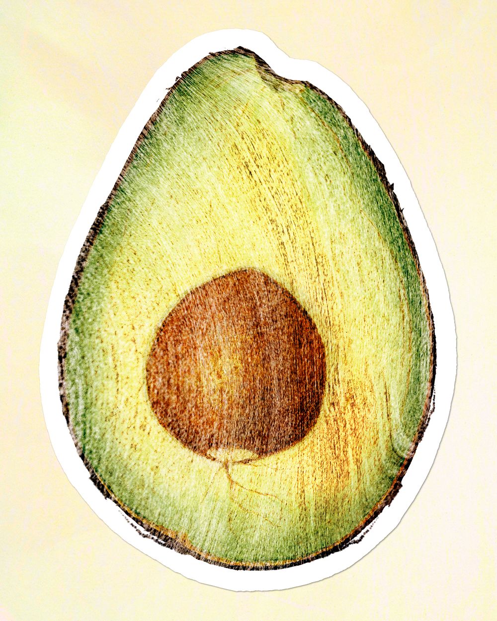 Hand drawn avocado sticker design element