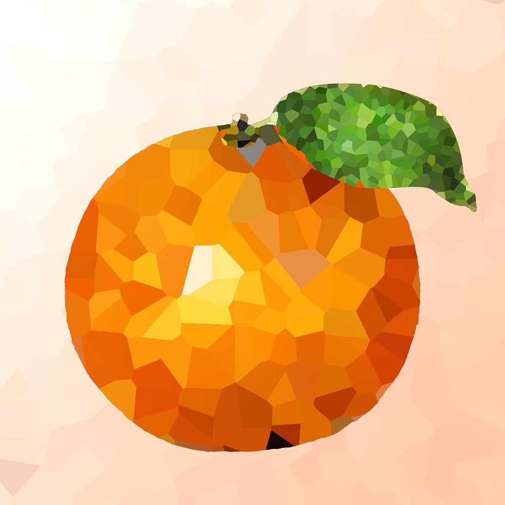 Tangerine orange crystallized style illustration