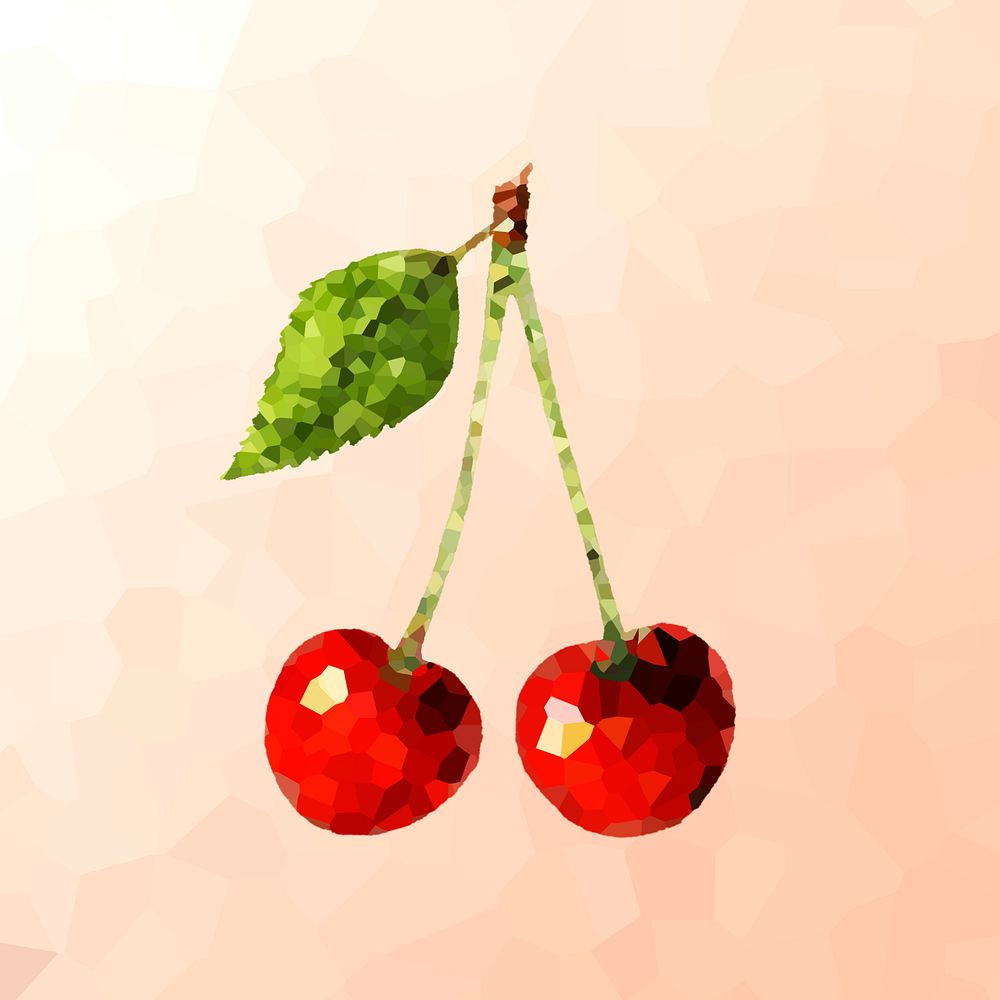 Cherries crystallized style illustration
