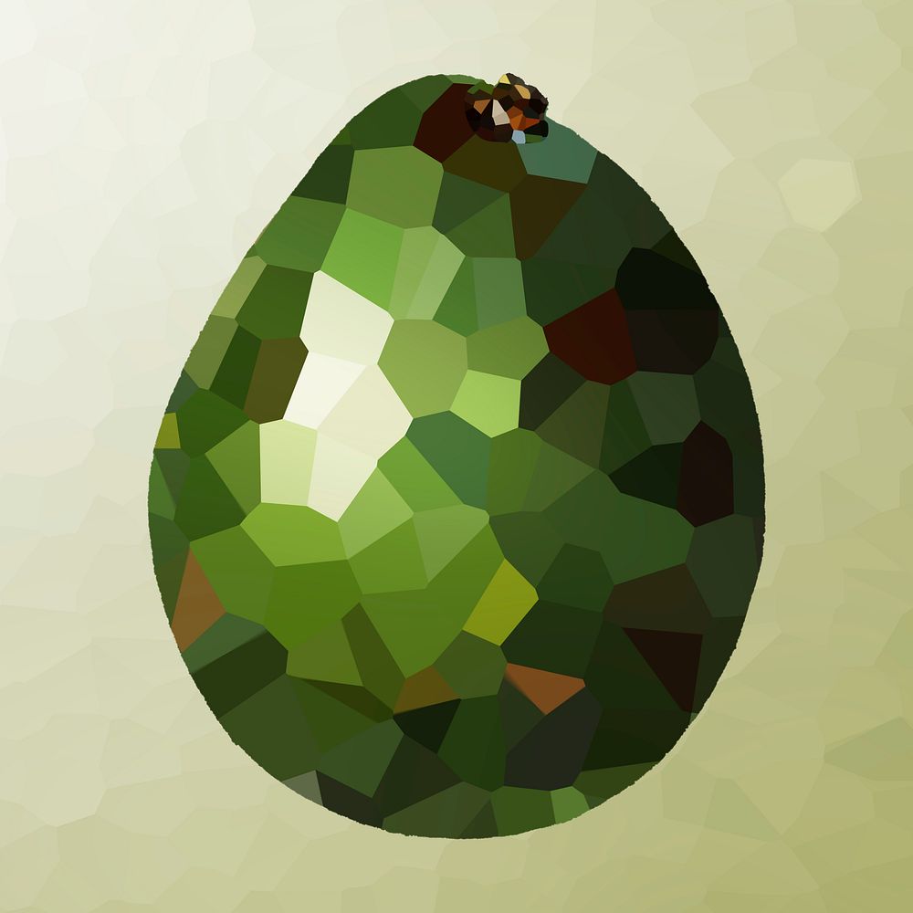 Avocado crystallized style illustration