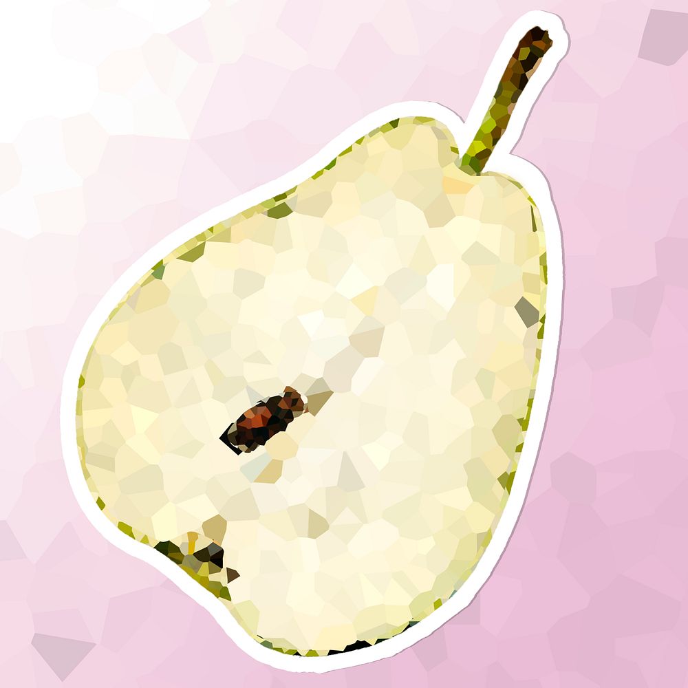 Pear crystallized style sticker illustration