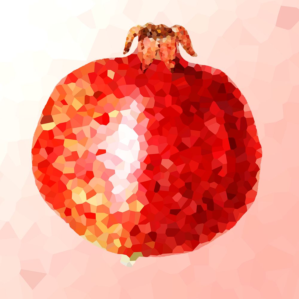 Pomegranate crystallized style illustration