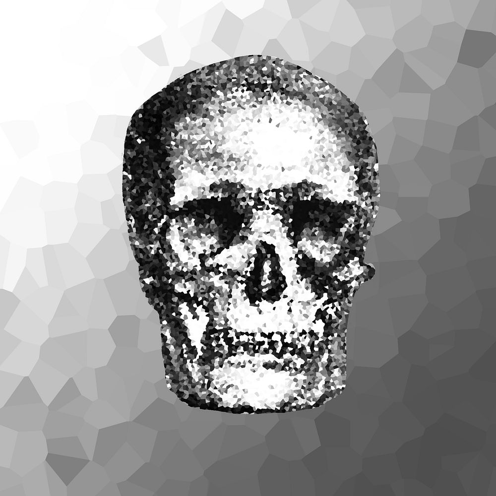 Crystallized spooky skull illustration 