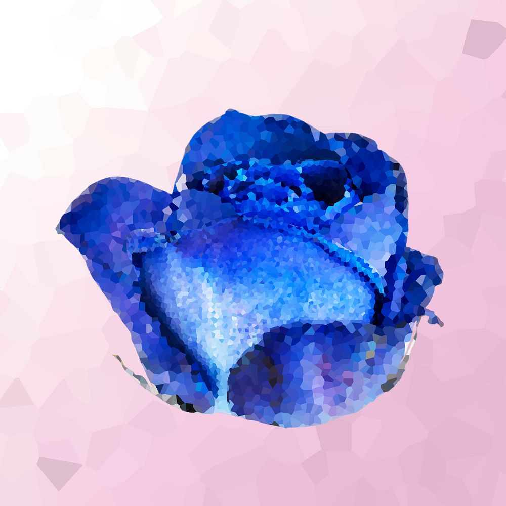 Crystallized cobalt rose flower design resource 