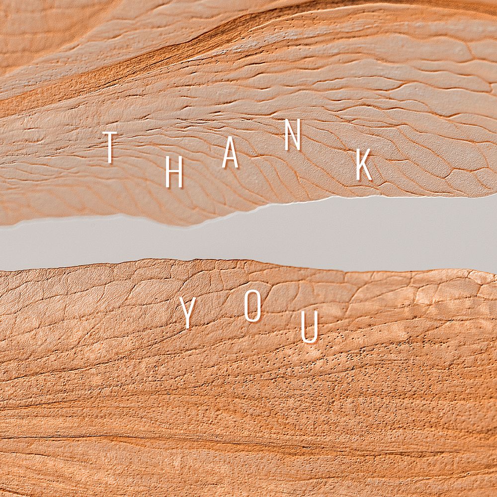 Thank you on a copper leaf background design resource 