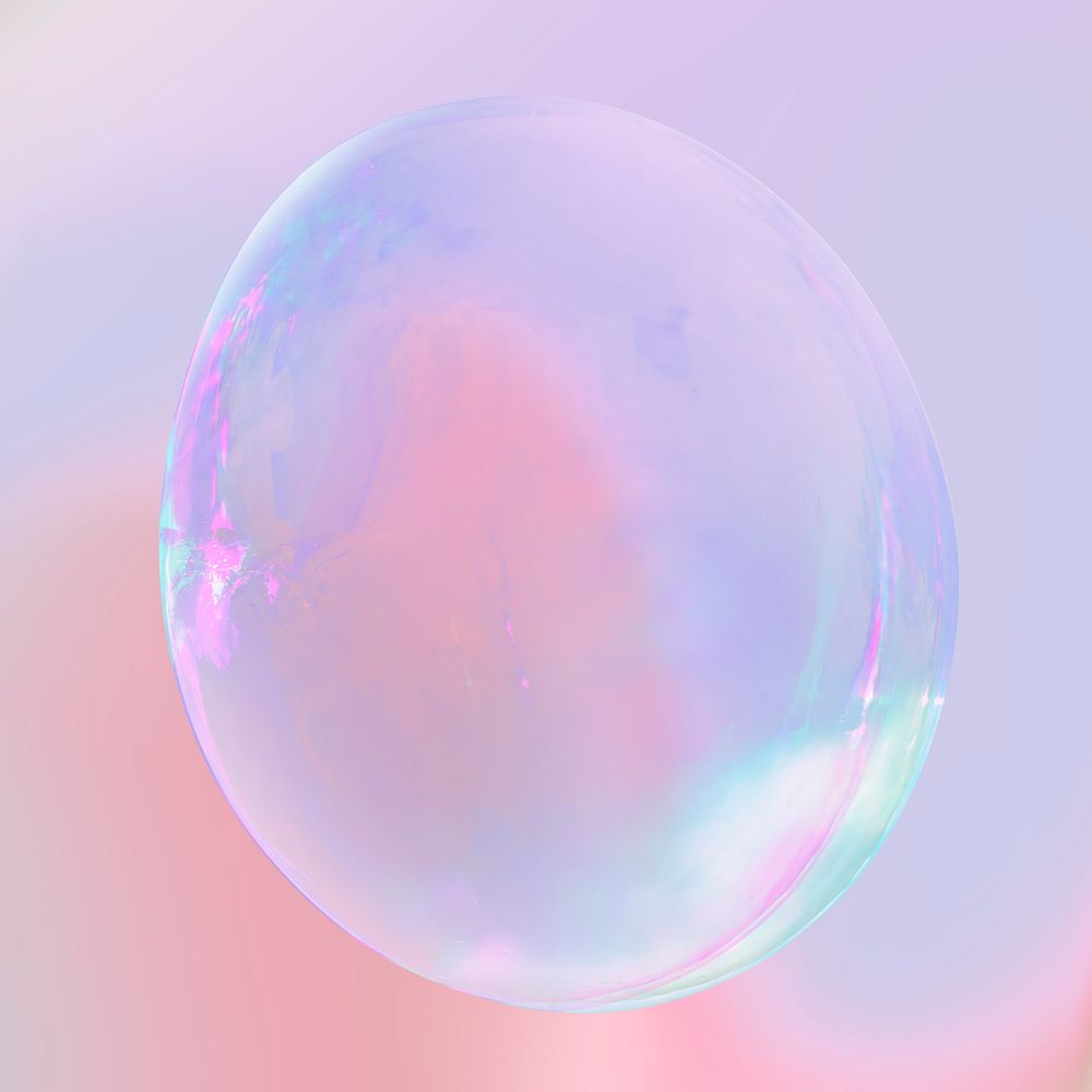 Soap bubble on a gradient background 