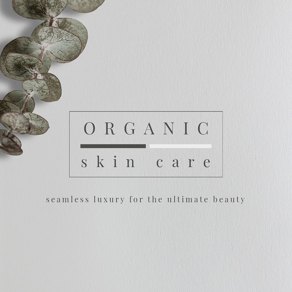Organic skincare banner template minimalist design psd