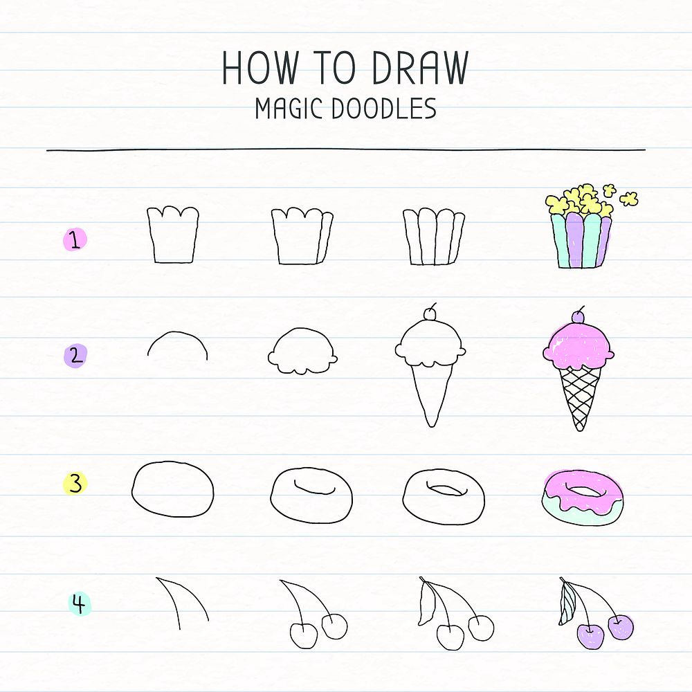 How to draw magic doodles tutorial  vector