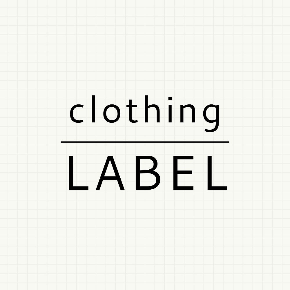 Clothing label template on gird line background