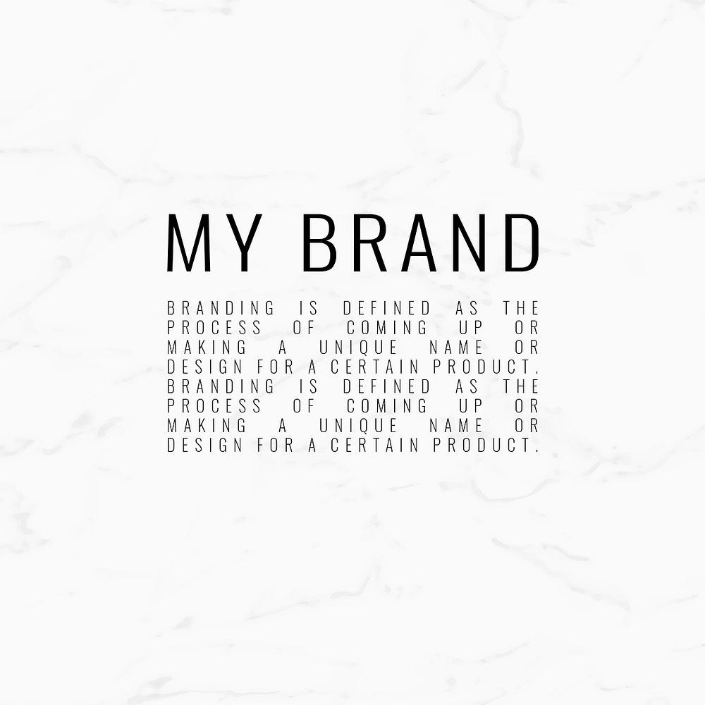 My brand template on white textured background