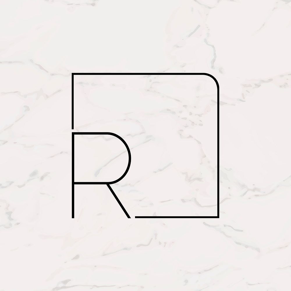 Minimal R logo psd design template