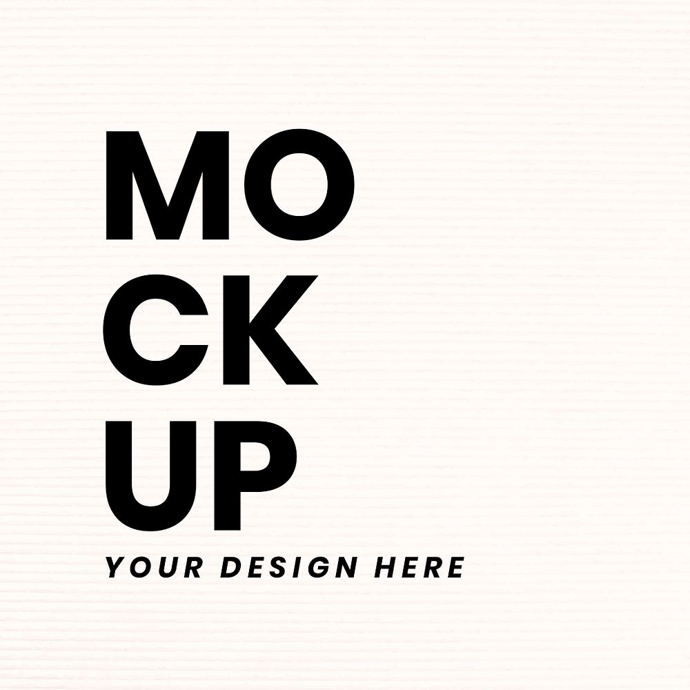 Mockup black typography psd design template