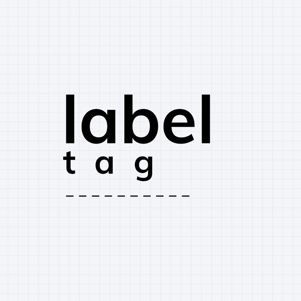 Label tag brand design template on grid background