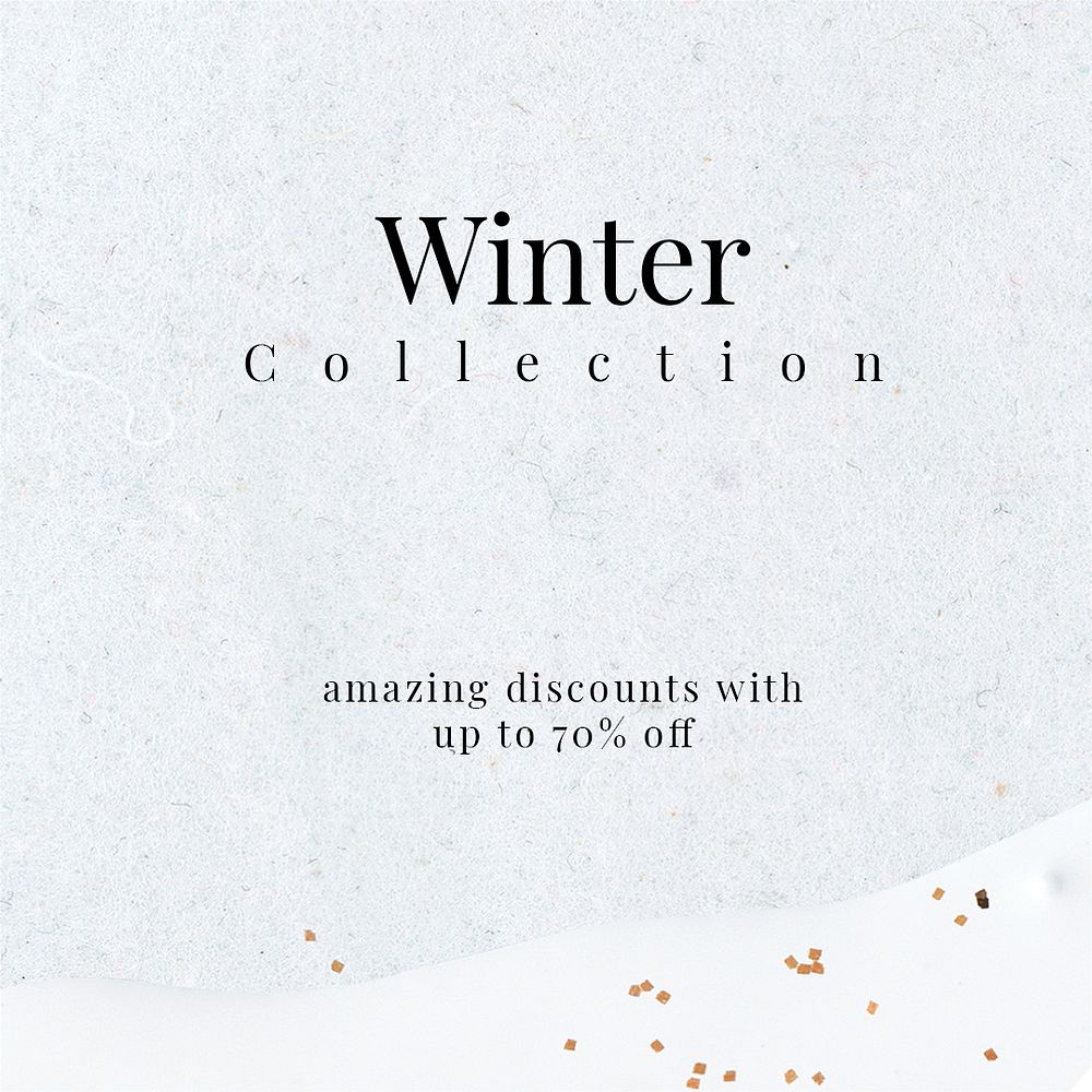 Winter collection 70% off psd blue textured template