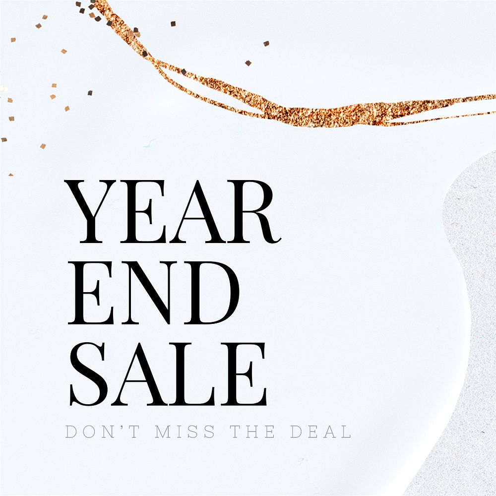 Psd year end sale glittery blue ad template