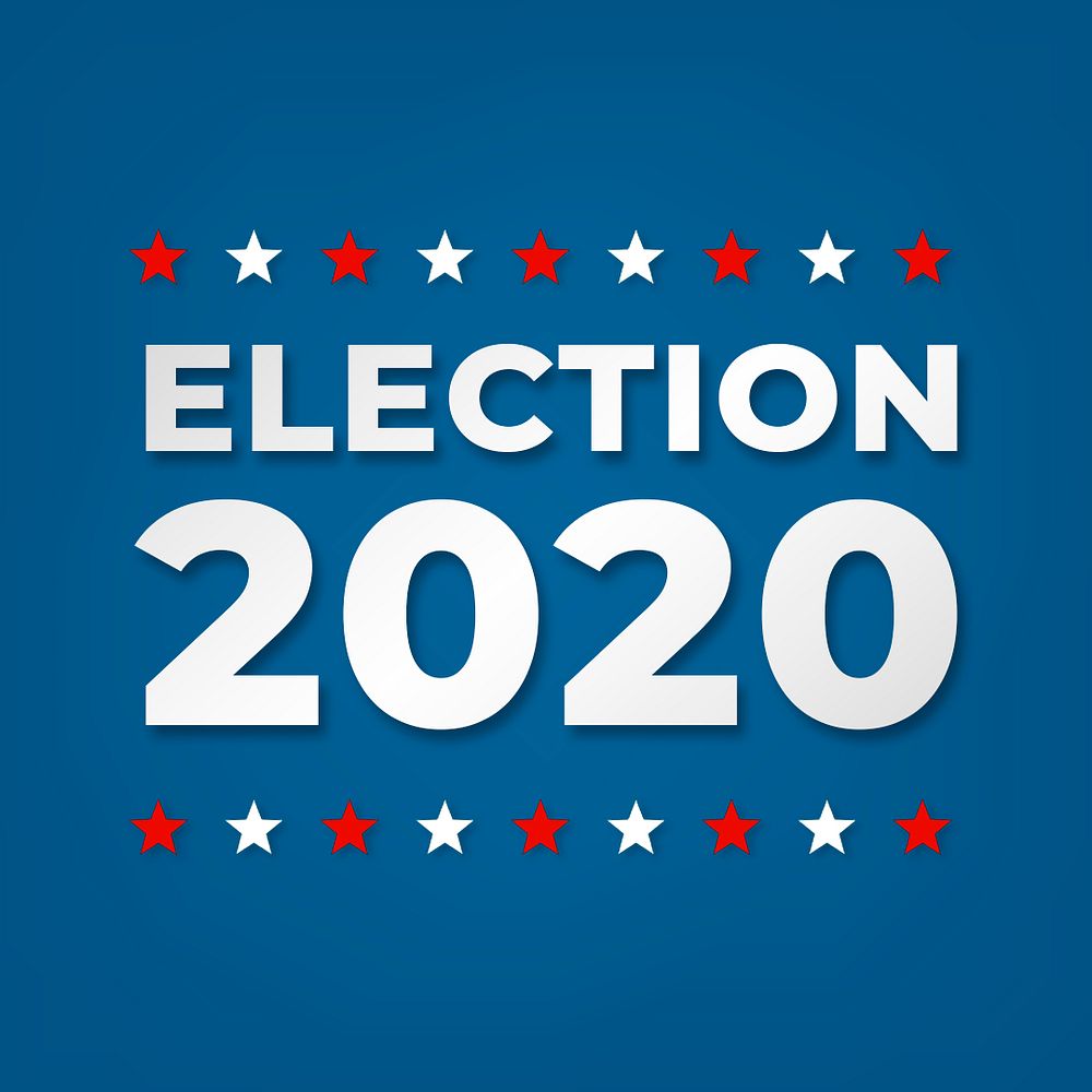 Election 2020 psd text typography word
