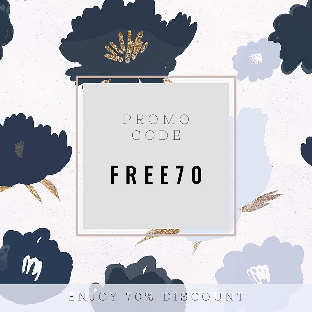 Sale promotion text floral frame psd