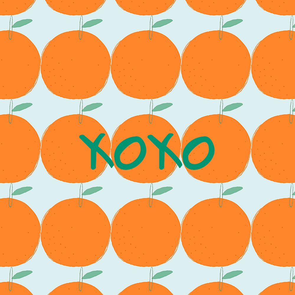 Psd quote on orange pattern background social media post xoxo