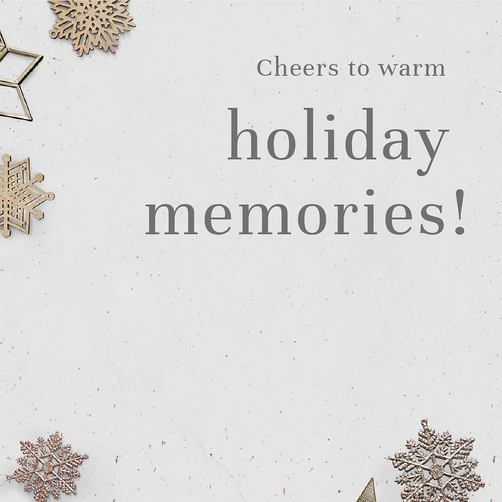 Christmas greeting card psd snowflakes decorated