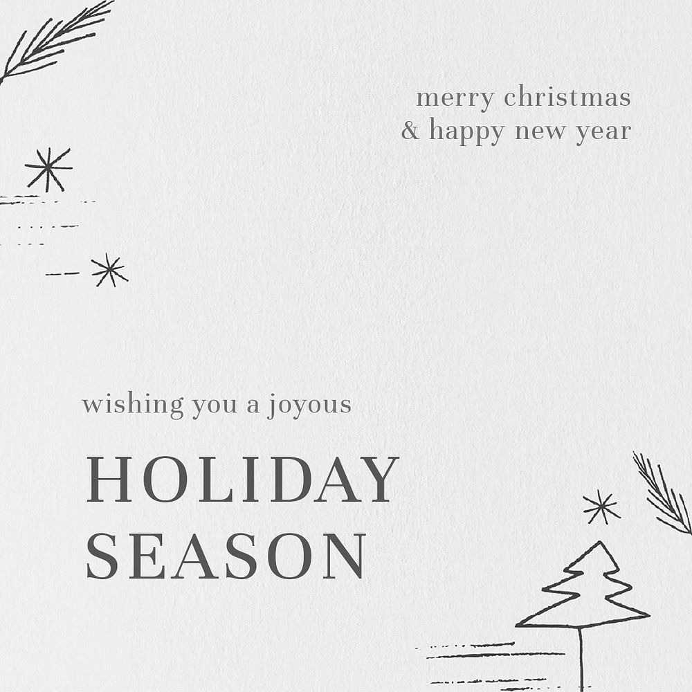 Holiday season psd greeting card Christmas background