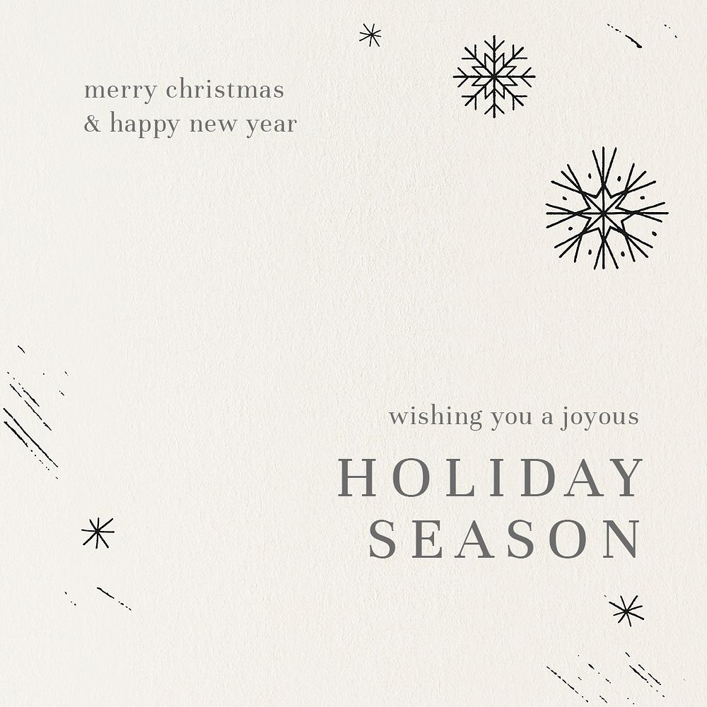 Holiday season greetings psd snowflakes pattern