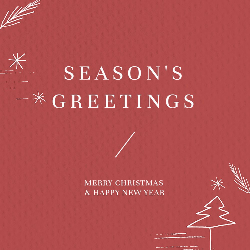 Season's greetings card psd Christmas background