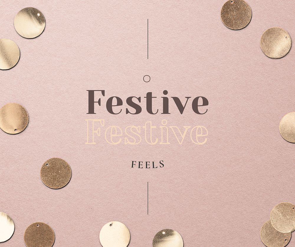 Festive message psd gold confetti pattern