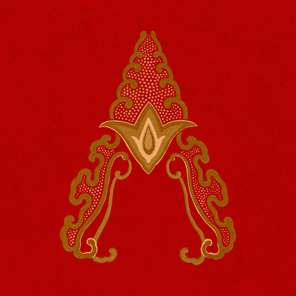 Oriental Chinese art psd ornament gold design element