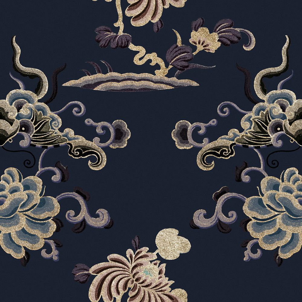 Psd Chinese flower pattern oriental background