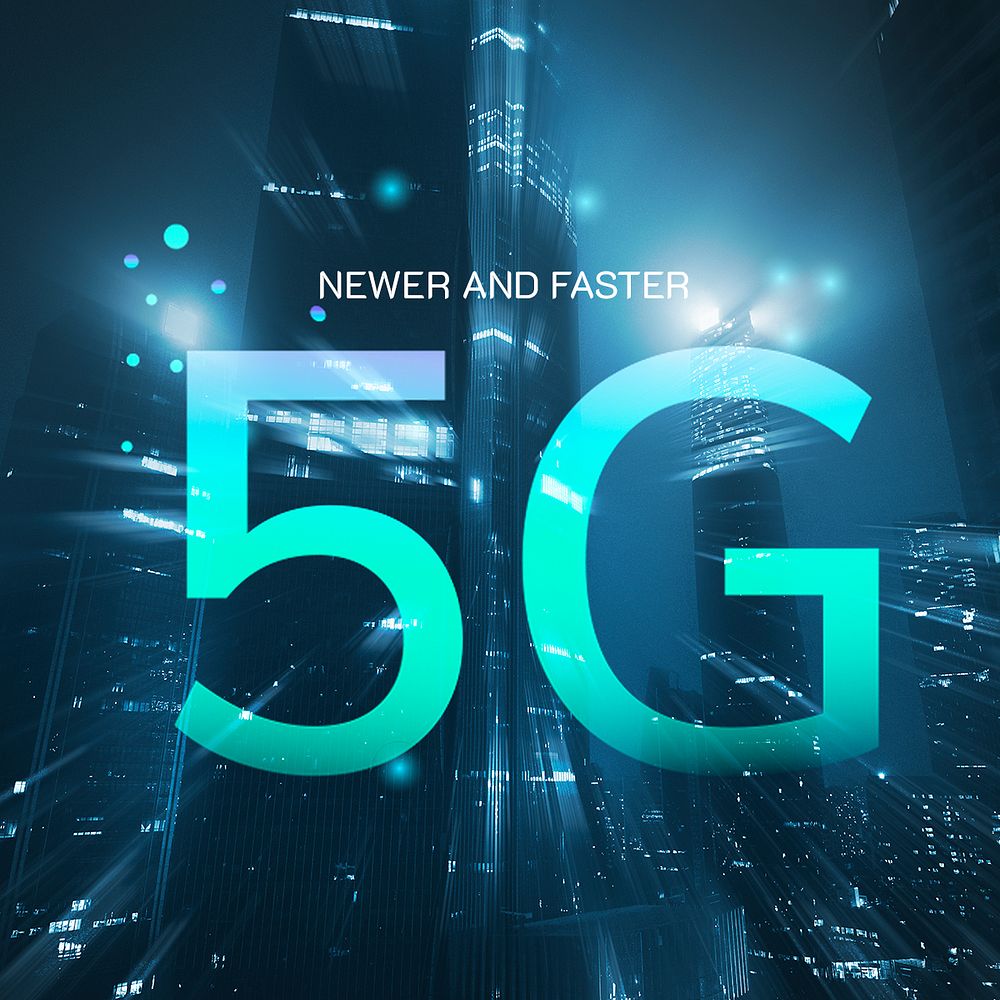 5G network technology psd template smart city background
