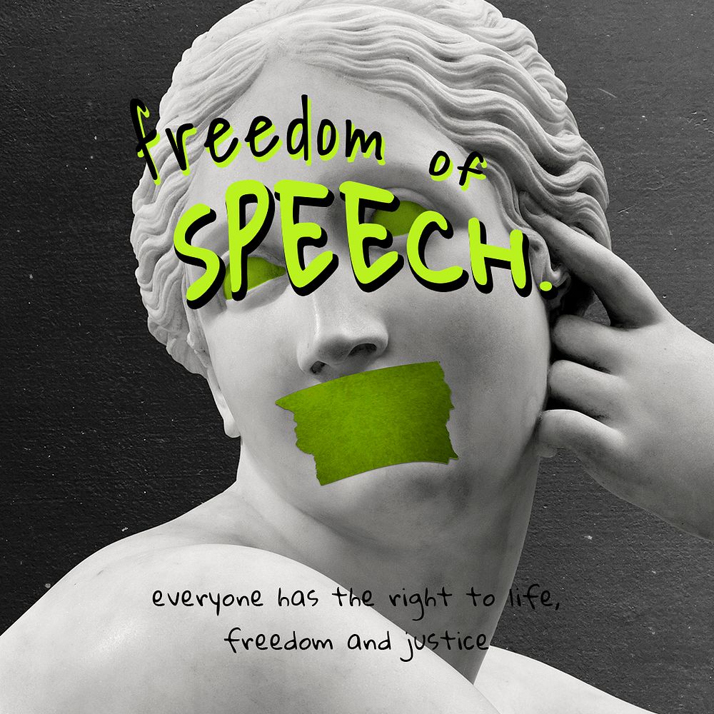 Reclining Naiad psd 'freedom of speech' social movement social media post