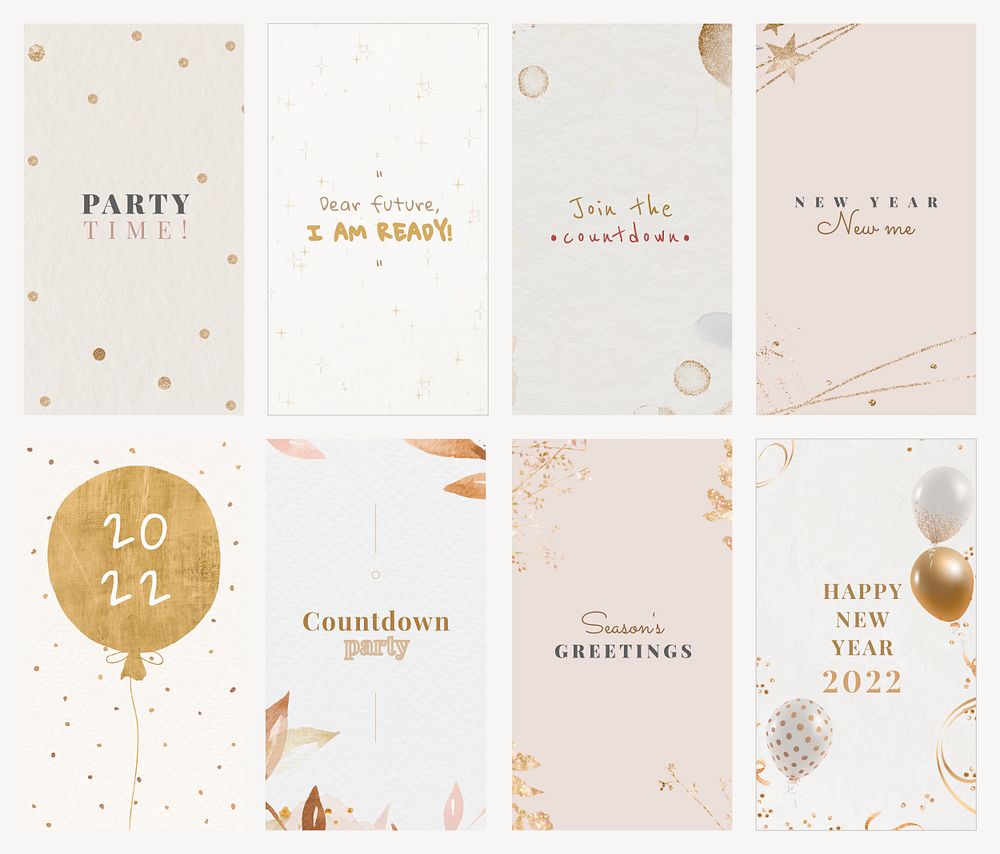 New year Facebook story template psd set