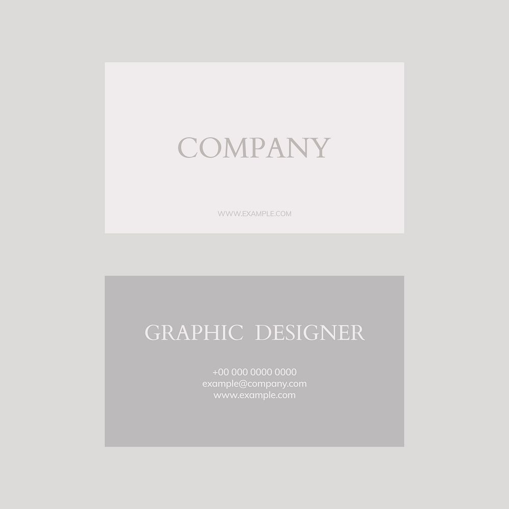 Business card template psd in grey and white tone flatlay