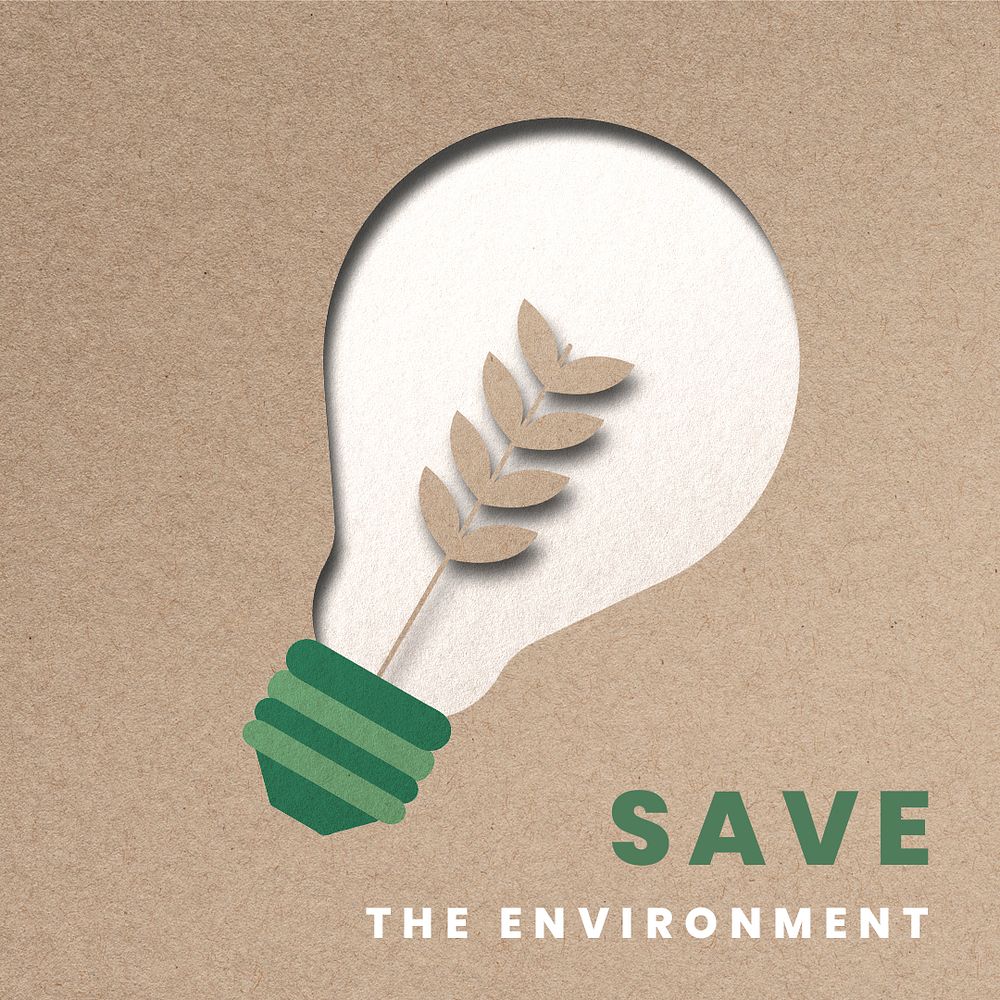Save the environment template psd power saving campaign social media post