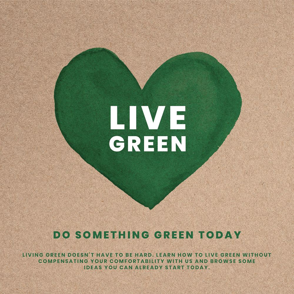 Environmentalist heart psd template with DO SOMETHING GREAT text graphic