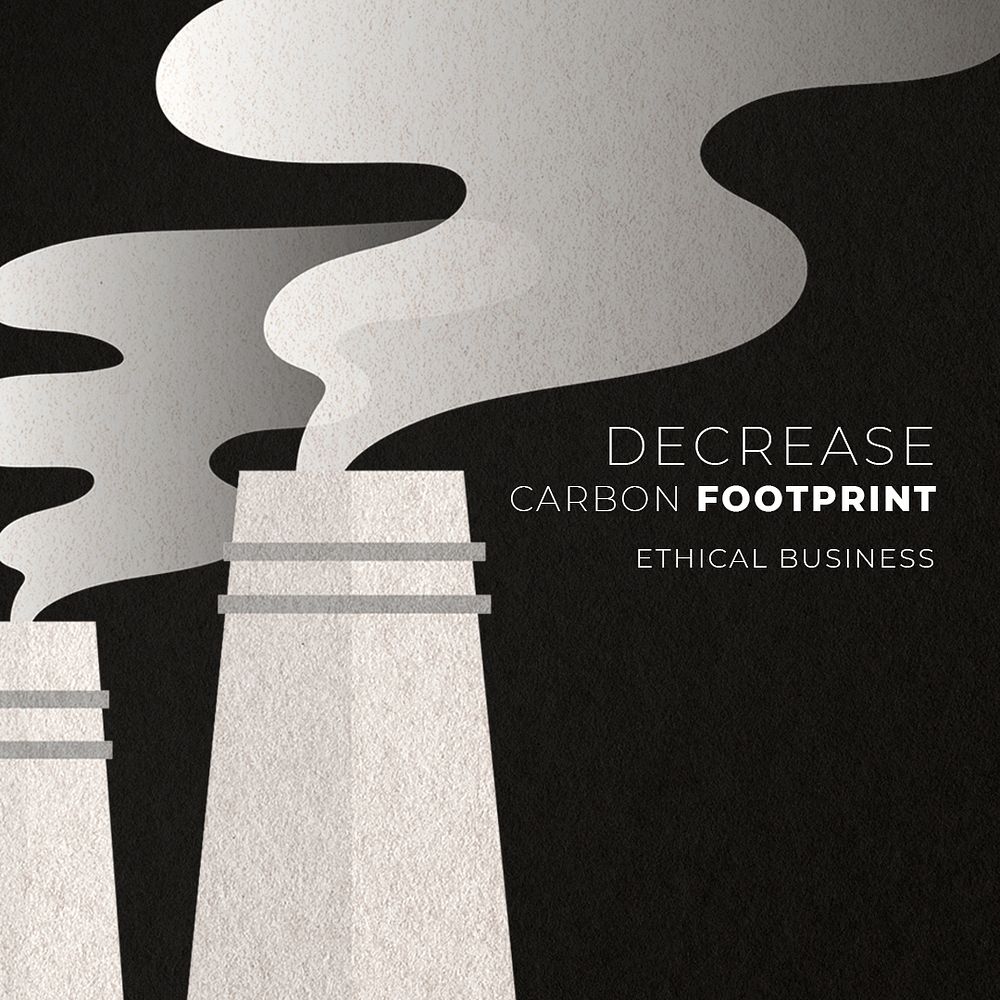 Coal power plant gray template psd air pollution paper craft