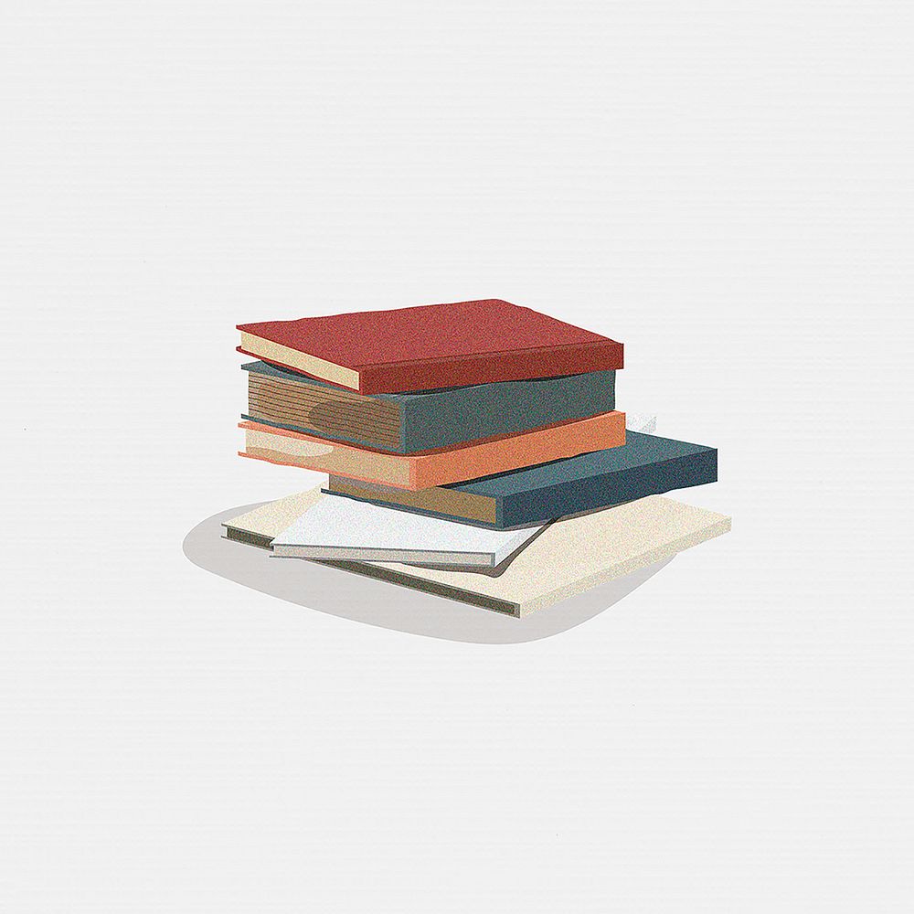 Classic book stack isolated on white