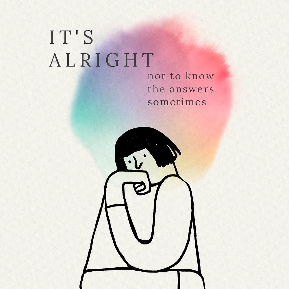 It&rsquo;s alright template psd with cheerful quote for health and wellness campaign