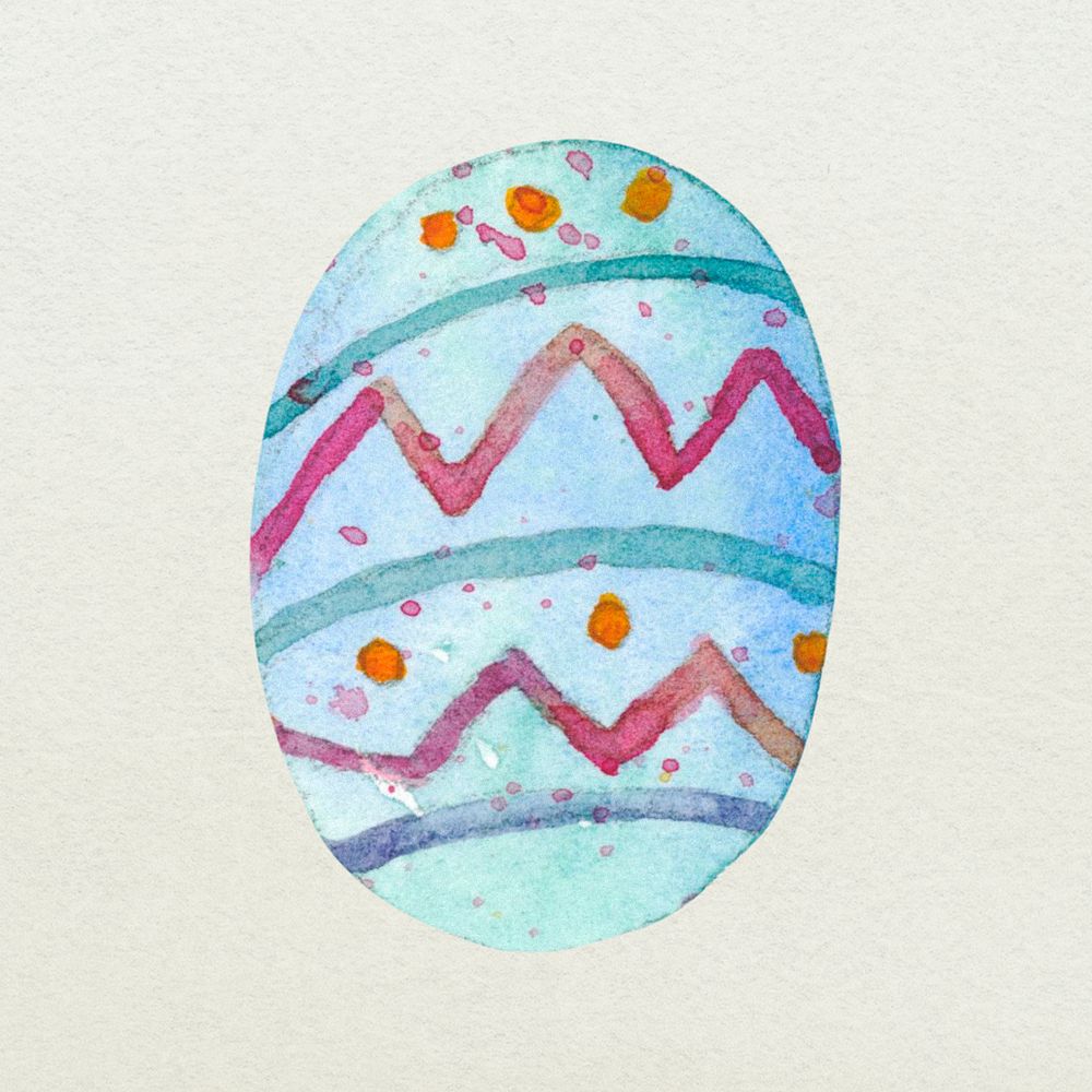 Colorful Easter egg design element cute watercolor illustration